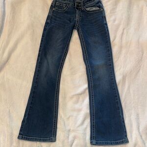 Girls rocking C Dark Wash Flare Jeans - Classic Wide Leg